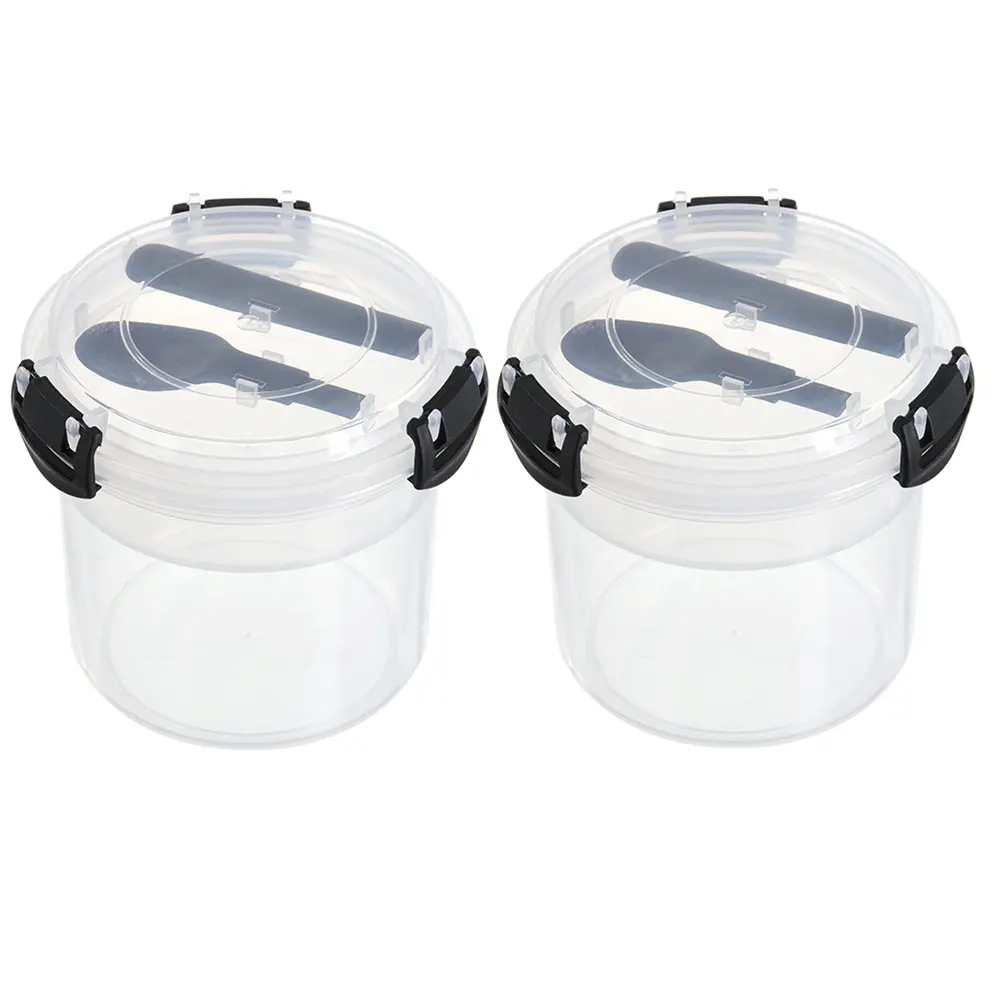 Yogurt Cups 2/pack 600ml/20oz Overnight Oat Cups Individual Breakfast Cups Milk Cups Breakfast Cups Soy Milk Cups With Spoons, Covers and Sealed
