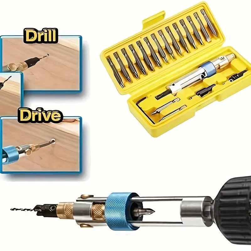 Drill Bit Set for Construction and Repair, Includes Quick-Release Rotary Bits, Spiral Drills, 16 Precision Bits, Storage Box Included, Drill Bits Kit