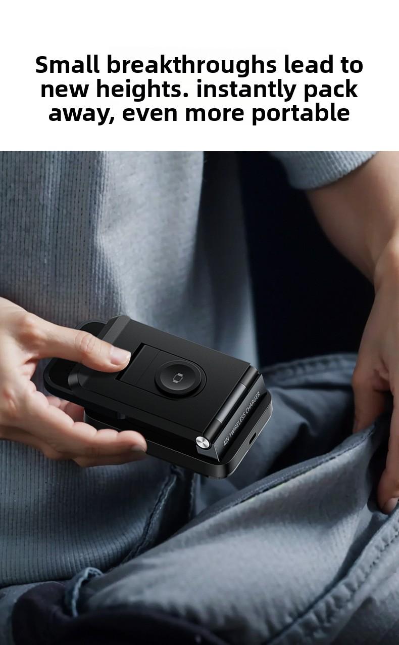 New foldable magnetic three-in-one wireless fast charger suitable for Apple phone stand wireless charging