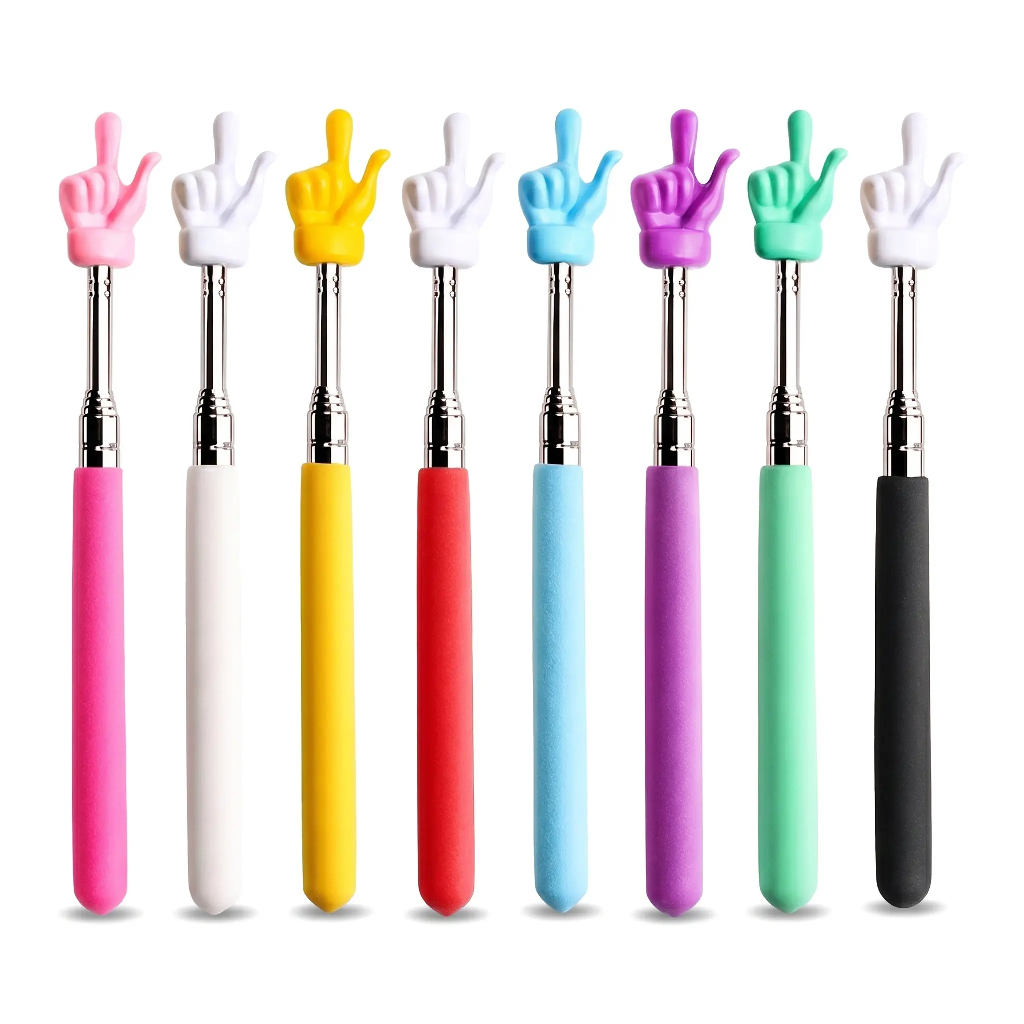 Telescopic Reading Pointer Stick Retractable Finger Pointer For Teachers Guided Reading Instruction Tool Stainless Steel Assorted Colors