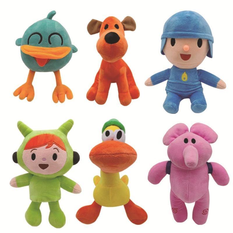 Pocoyo Complete Plush Set, 6Pcs Soft Cartoon Character Stuffed Dolls, Kids Educational Toy Gift for Fans