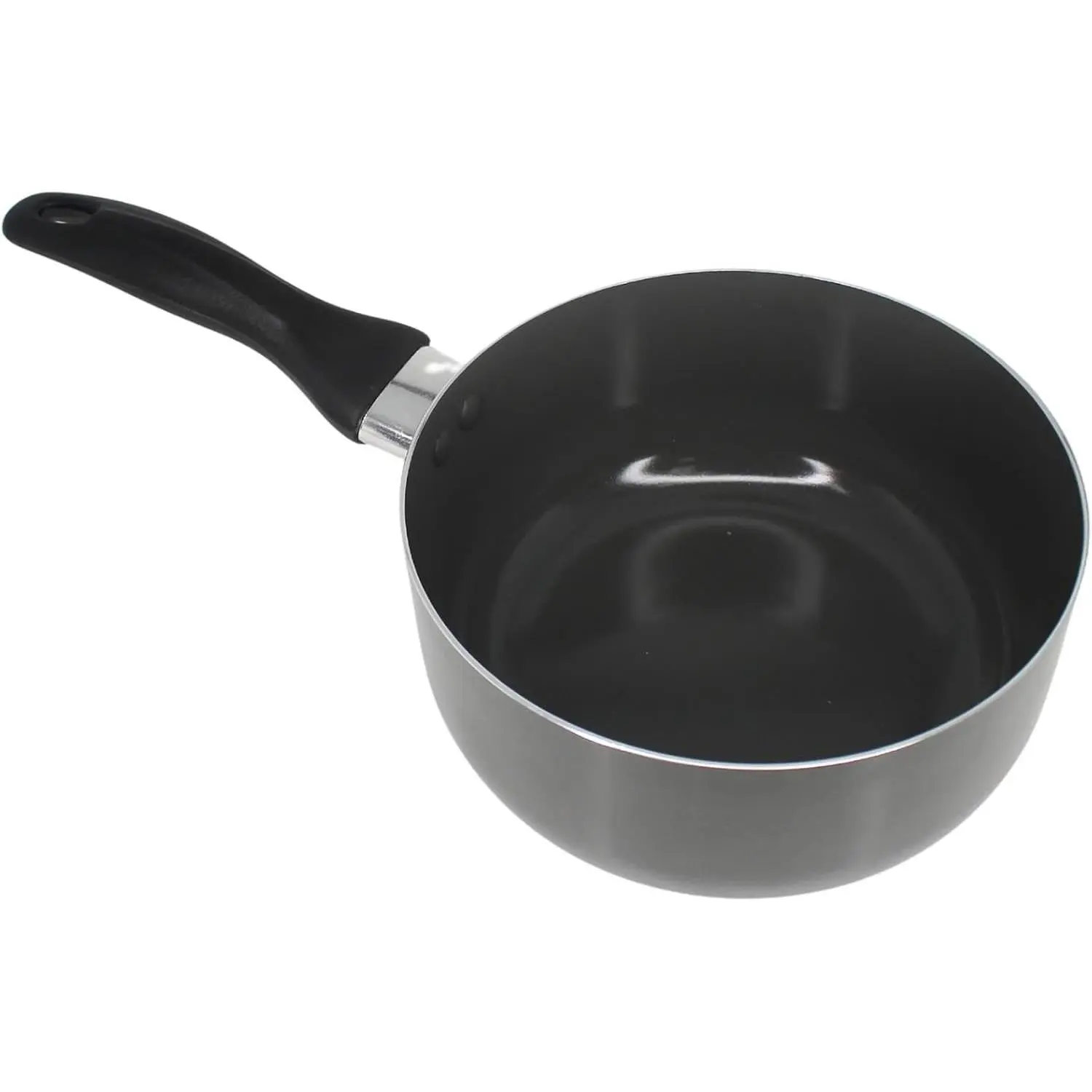 IMUSA Gray Ceramic Saucepan 2.0 Qt Nonstick with Cool-Touch Handle, Small Pot for Sauces, Soups, Stews and More