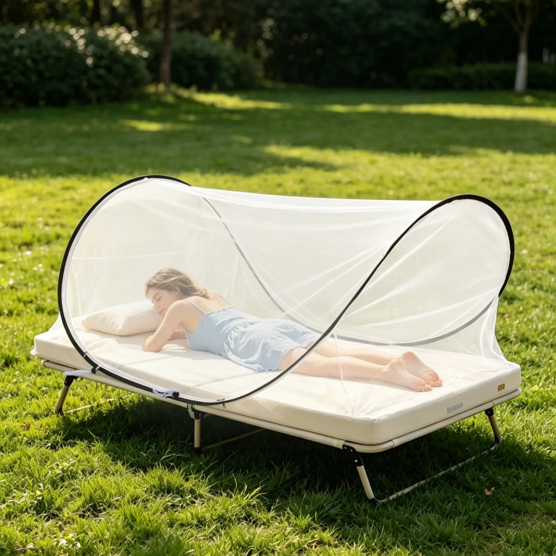 Portable Mesh Mosquito Net, Foldable Outdoor Camping Mesh Mosquito Net, Bedding Supplies for Dorms & Camping, Folding Sleeping Net