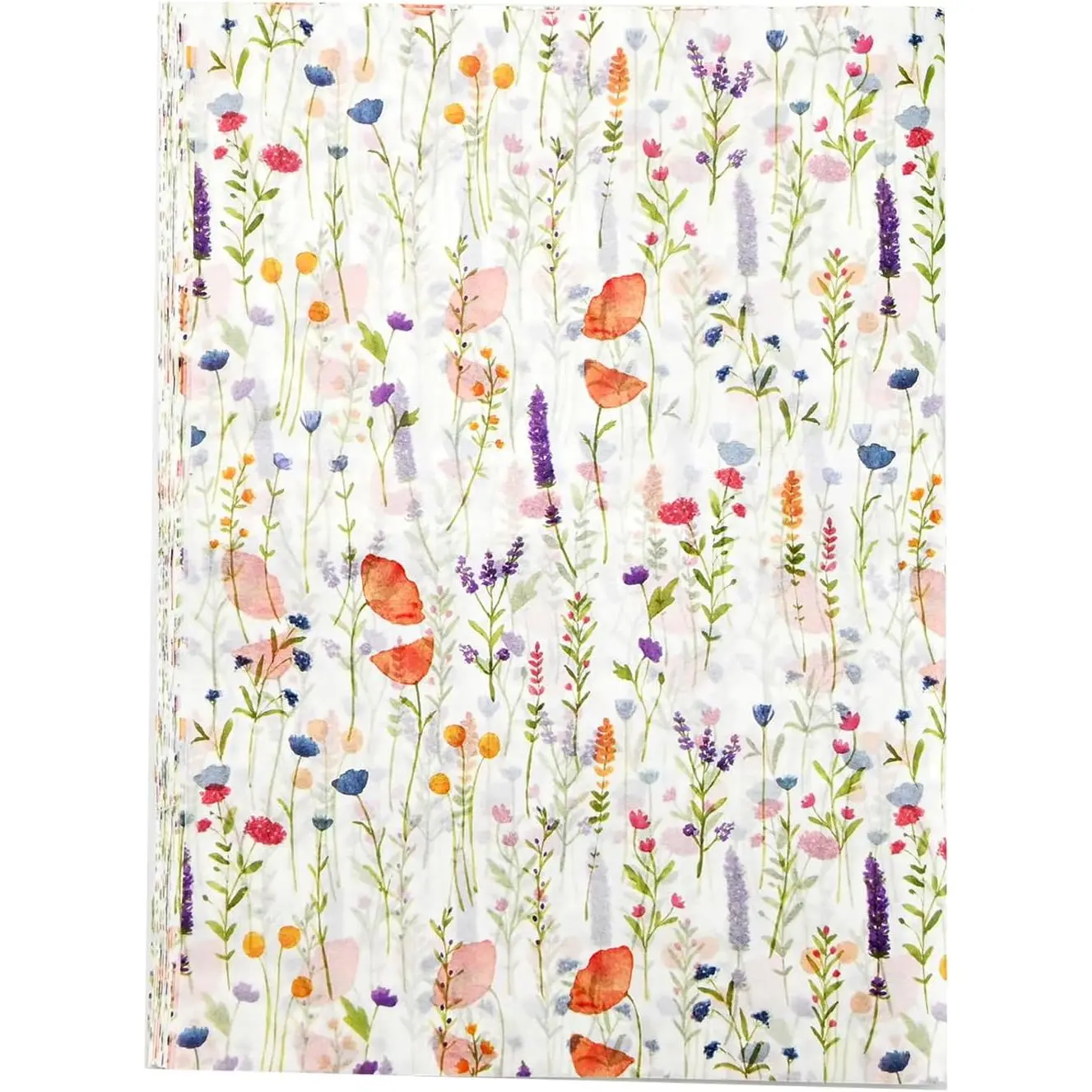 100 Sheets Flower  Wrapping Tissue Paper Recyclable Greenery Botanical Packaging Bag for Wedding Birthday Showers Art Craft Party Favor Decoration