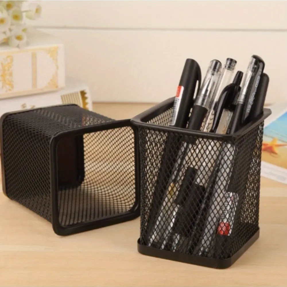 Creative Grid Pen Holder, Magnetic or Hook Option, Ideal for Whiteboard, Fridge, Metal Cabinet, Ventilated Design, Easy Access, Pen Pencil Holder