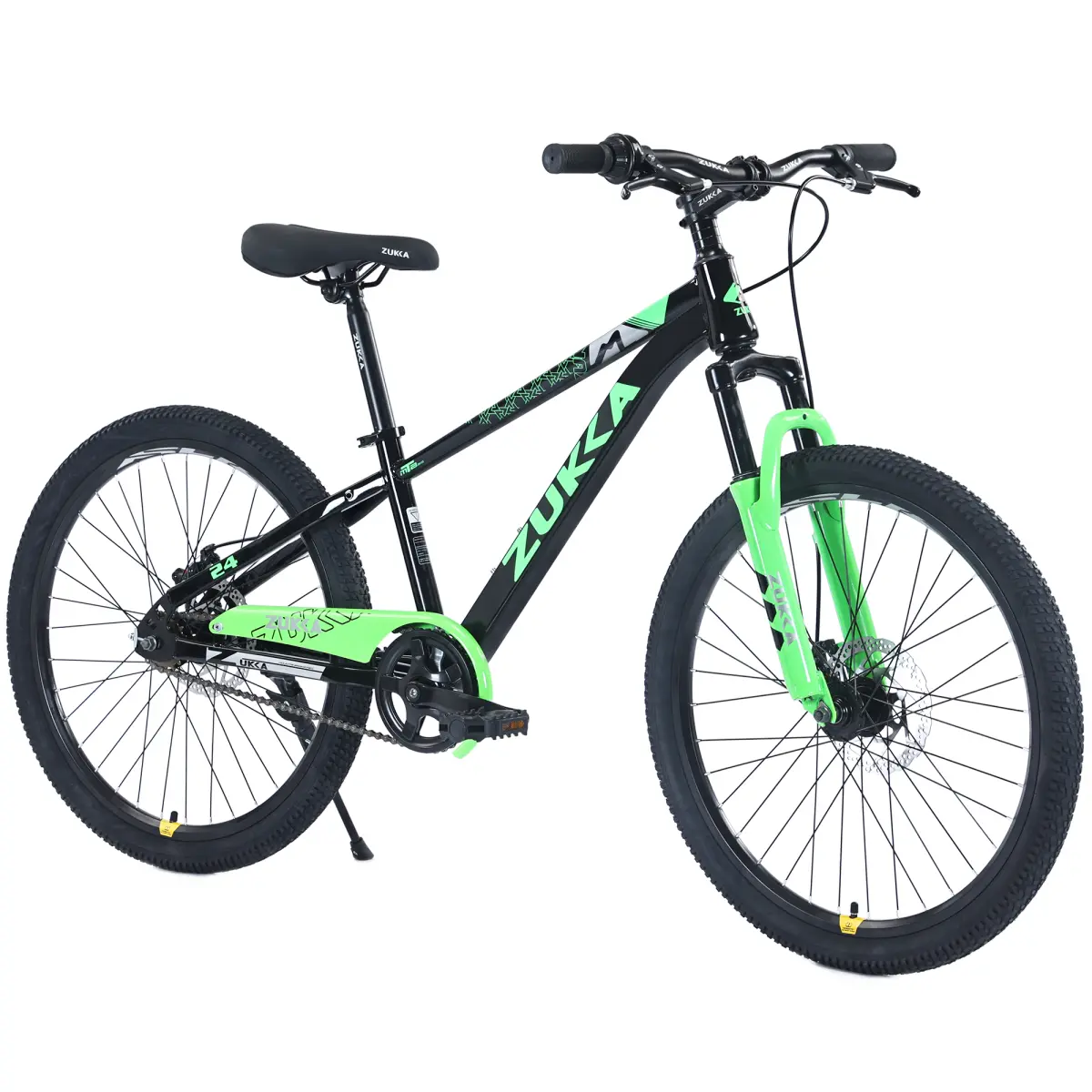Kids Mountain Bike for Boys & Girls, Single Speed All-Terrain Bike for Mud Roads with Suspension Fork, Height Adjust Saddle, Lightweight 32.63lbs, with Tool Kits, Youth, Steel Frame, Fits 56-66", Double Brakes, 24 Inch, 56-66 Inches, 85% Assembled, Anti-S