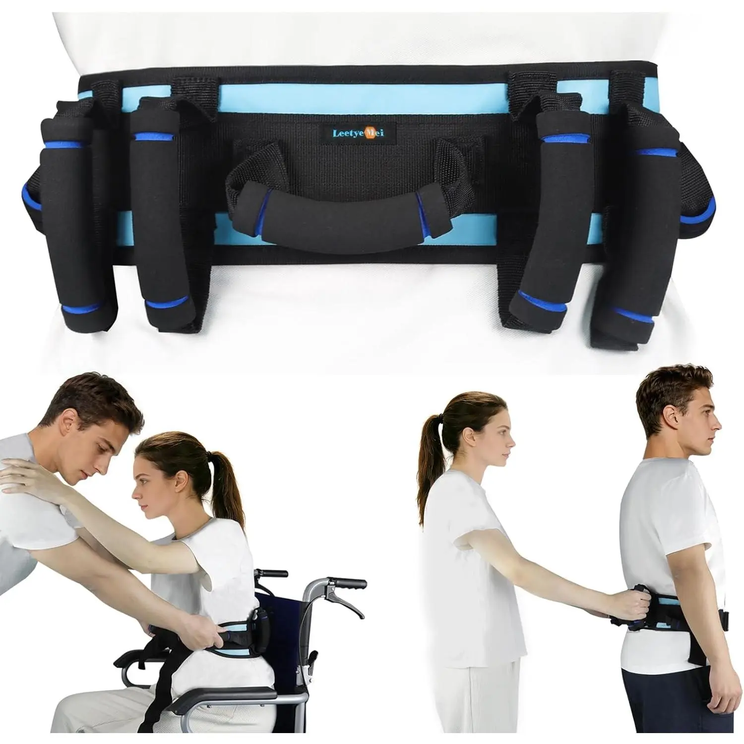 Medical Gait Belt with Handle - Quick-Release Safety Transfer Lift Strap for Elderly Disabled Patient Care (Work & Home Safety Equipment)