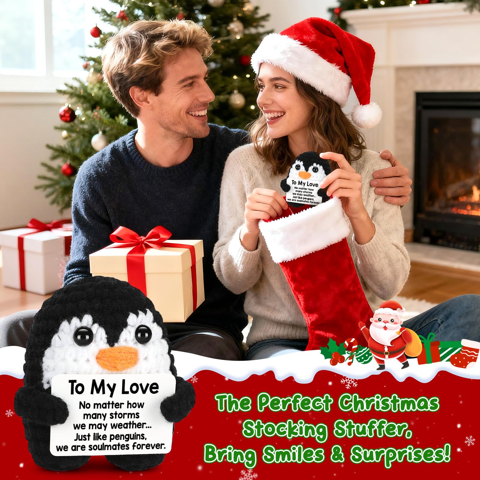 Handmade Crochet Penguin Plush Emotional Support Stuffed Animal, Soft Cute Stress Relief Toy, Christmas & Holiday Presents, Birthday Gifts for Women Men Him Her, Teacher Appreciation Gift, Portable Bag Charm, Desk Decor, Baby Shower Party Favors & Photo P