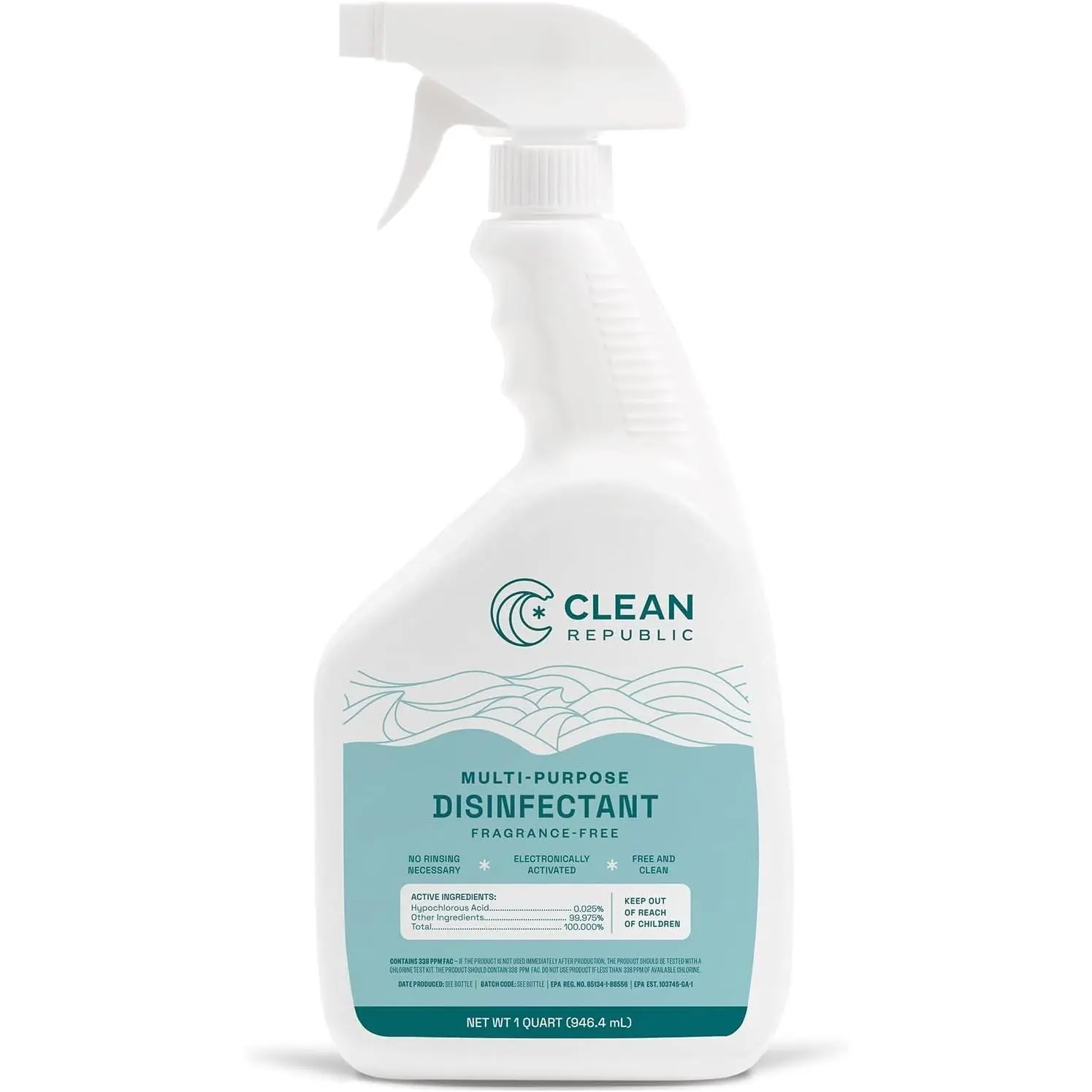 Multi-Purpose Disinfectant Hypochlorous Acid Cleaning Spray 32 Fluid Ounce Bottle