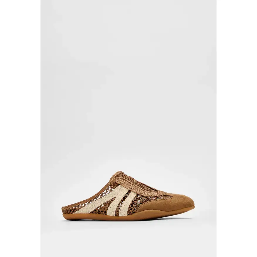 Women's Woven Raffia Mule Flats, Casual Backless Slip-Ons, Breathable Lightweight Summer Vacation Footwear with Flexible Sole, Travel, Walking Shoes