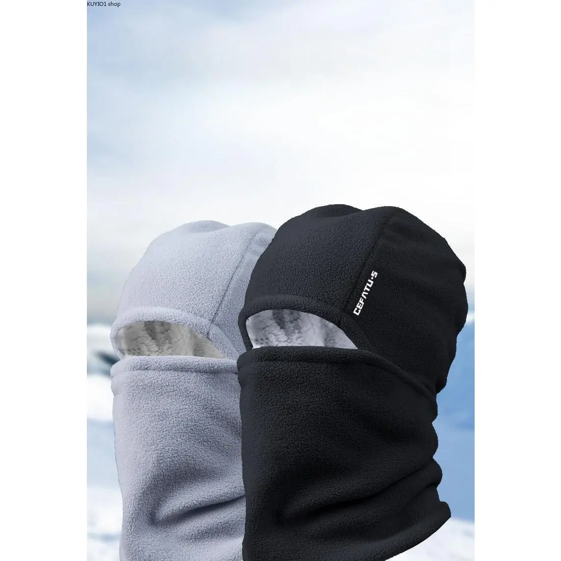 Unisex 2-in-1 Fleece-Lined Winter Balaclava Hat & Neck Gaiter, Windproof Ear-Protective Thermal Full-Head Face Mask, Thick Soft Cold-Weather Accessory for Skiing, Outdoor Sports, Daily Commuting
