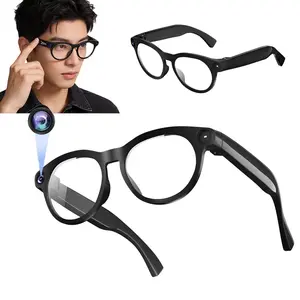 Smart Glasses for Video, 8MP Camera, 1080P Video Recording, 4GB Memory, 290Mah Battery,AI Real Time Translation, Video Call Translation,Build-in Mic & Speakers, Bluetooth Calling, Music Control , 2 Lenses Total (Transparent +Black)