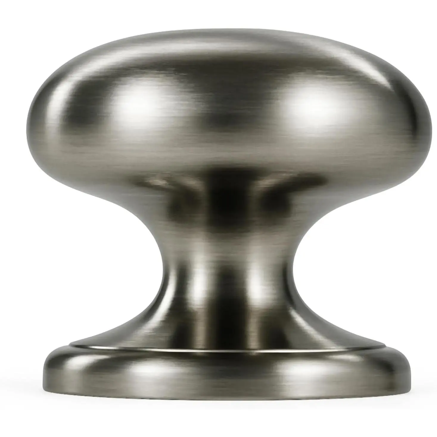 2-Pack Solid Heavy-Duty Brushed Satin Nickel Large Bifold Closet Door Knobs - Wide Base Round Brass Knobs for Wardrobe, Dress Pantry, 1.5in Multi-Size Furniture Drawer Pulls Handles with Stability for Room Decor