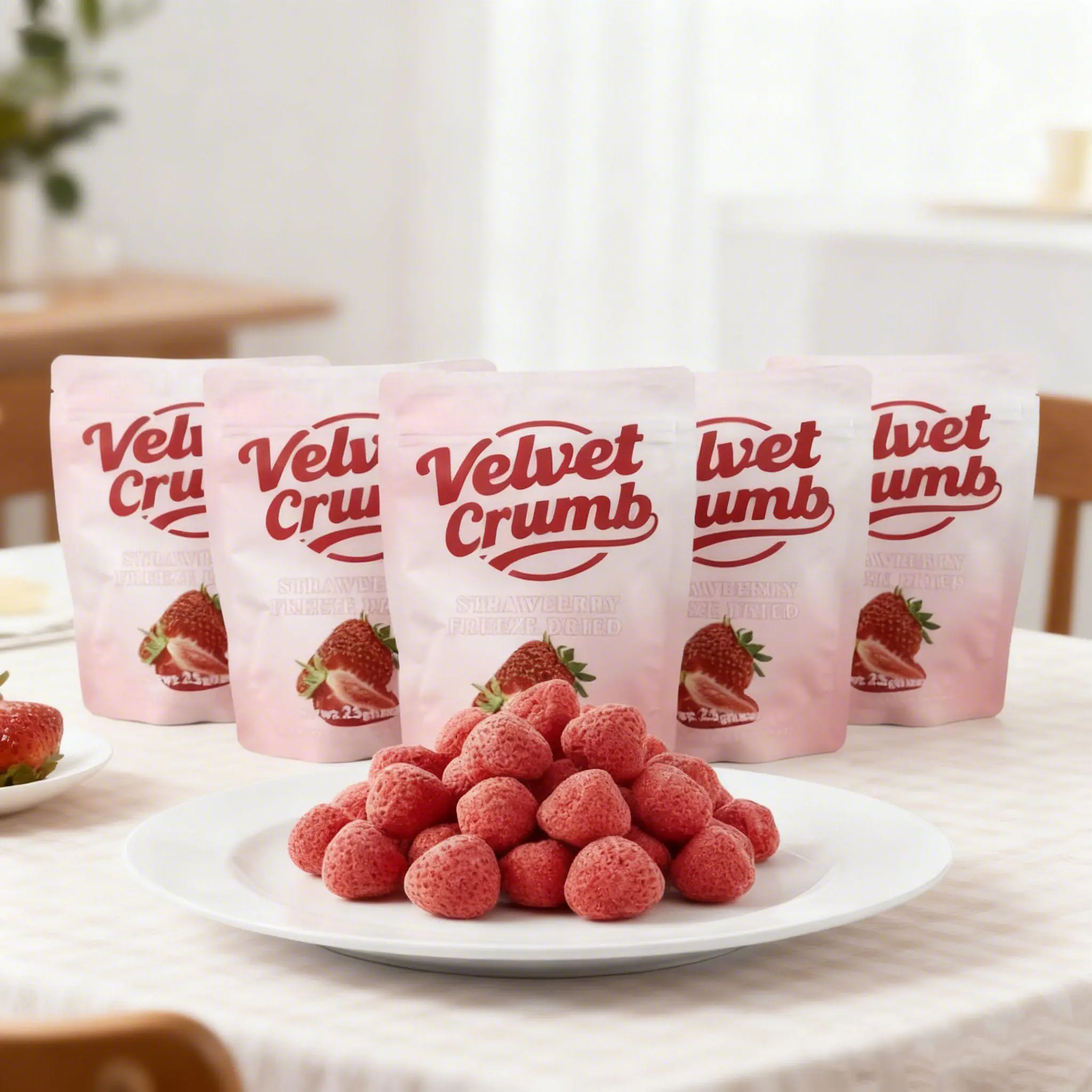 Freeze Dried Strawberries, 25g x 6 Packs, Crispy Natural Fruit Snacks, No Added Sugar, Gluten-Free, Non-GMO, Perfect for Travel & On-the-Go