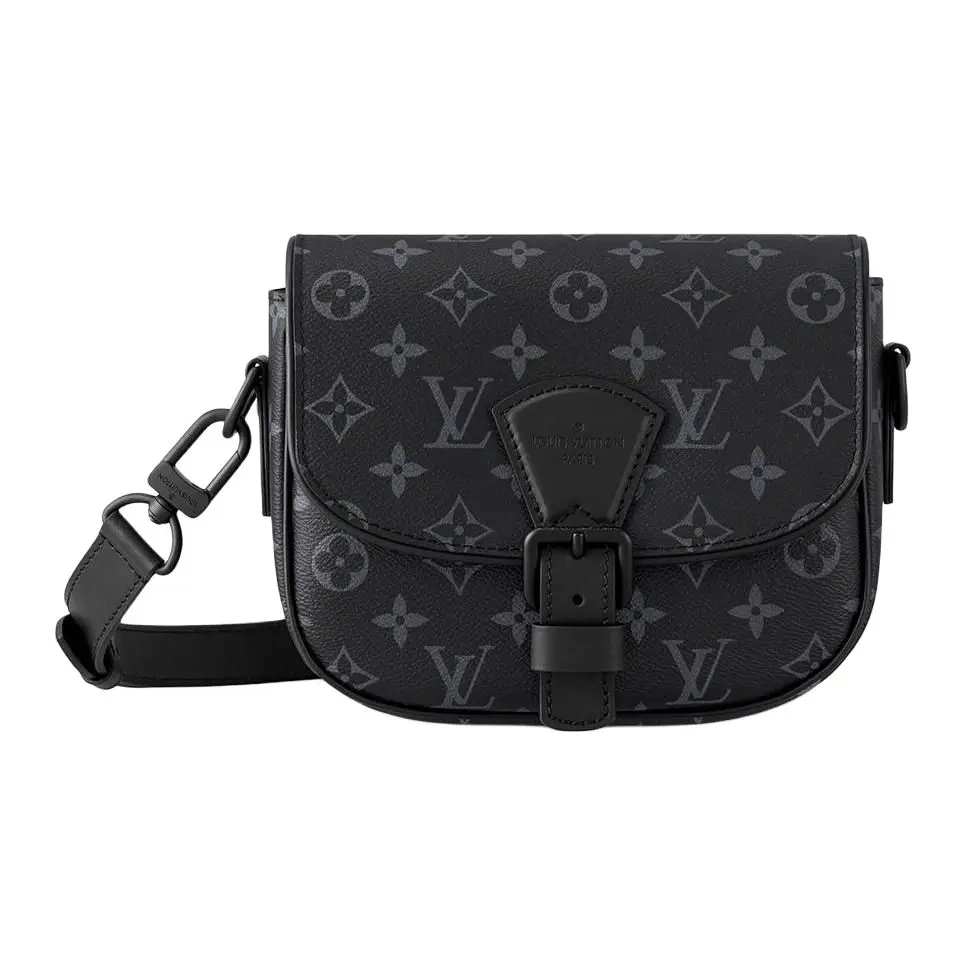 Women's Louis Vuitton Montsouris Small Crossbody Shoulder Bag - Leather-Trimmed, Monogram Design, Black, Minimalist, Versatile, Minimalist Shoulder Bag