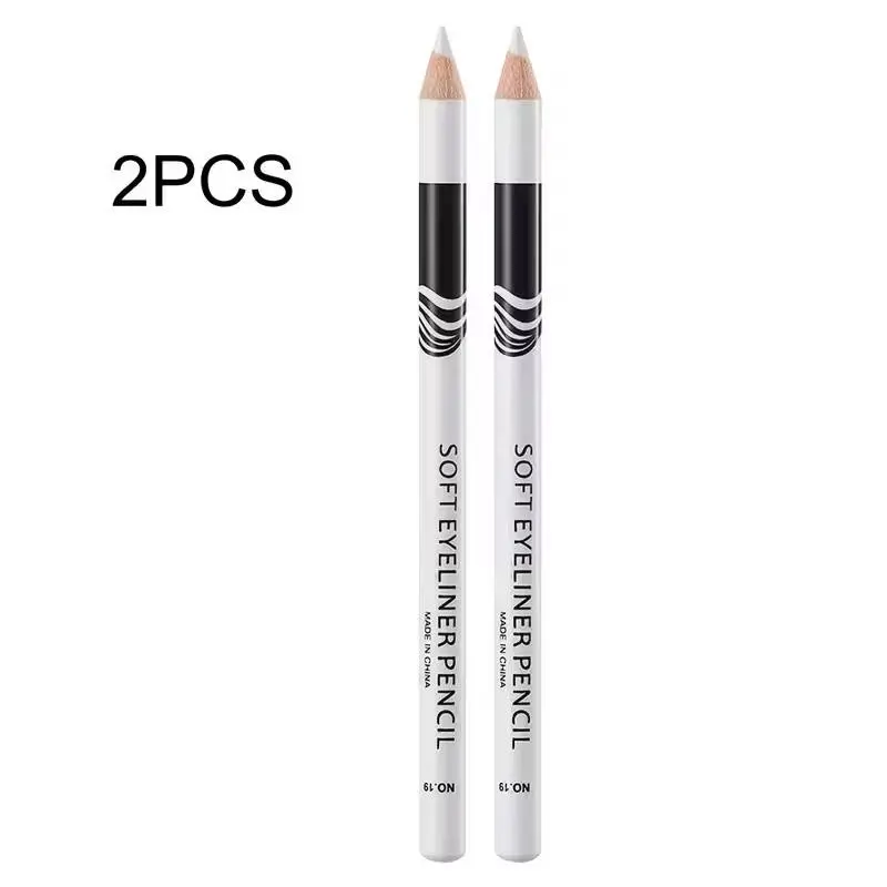 2pc Wooden Pole White Aegyo Sal Pen Inner Eyeliner Matte White Pen Beauty Liner Easy to Color