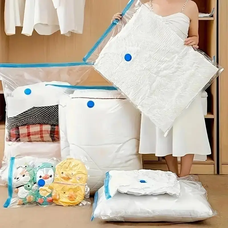 4pcs Extra Large Vacuum Storage Bags Set 40x60cm, Dust-Proof Compression, Space-Saving, for Clothes, Bedding, Dorms, Closets, Moving, Includes Manual Pump, Airtight Compression Bags