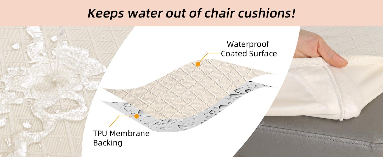 CRFATOP  Waterproof Bar Stool Covers 4 PCS, Stretch Chair Slipcover for Pub Tall Chair with Backs Counter Barstool Cover Removable Washable (Beige)