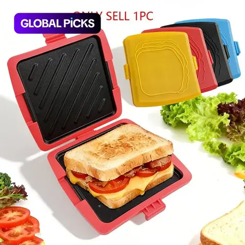 Microwave & Oven Sandwich Grill Press, Sandwich Maker, Gourmet Sandwich Maker, Food-Grade Silicone Kitchen Tool, Quick & Even Cooking for Cheese, Steak, Chicken Wings & Sausages, Dishwasher Safe #GLOBAL PICKS