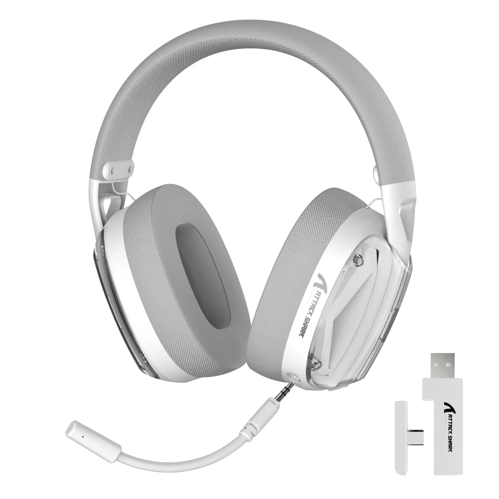 ATTACK SHARK L60 Lightweight Wireless Gaming Headset with Mic Over-Ear,Wired/Wireless/2.4GTri-Mode,40mm Drivers,5.1 Channel Stereo Sound,Detachable Noise Cancelling Mic,40+Hr Battery for PC/Mac/PS4/PS5/Switch Computer Headset