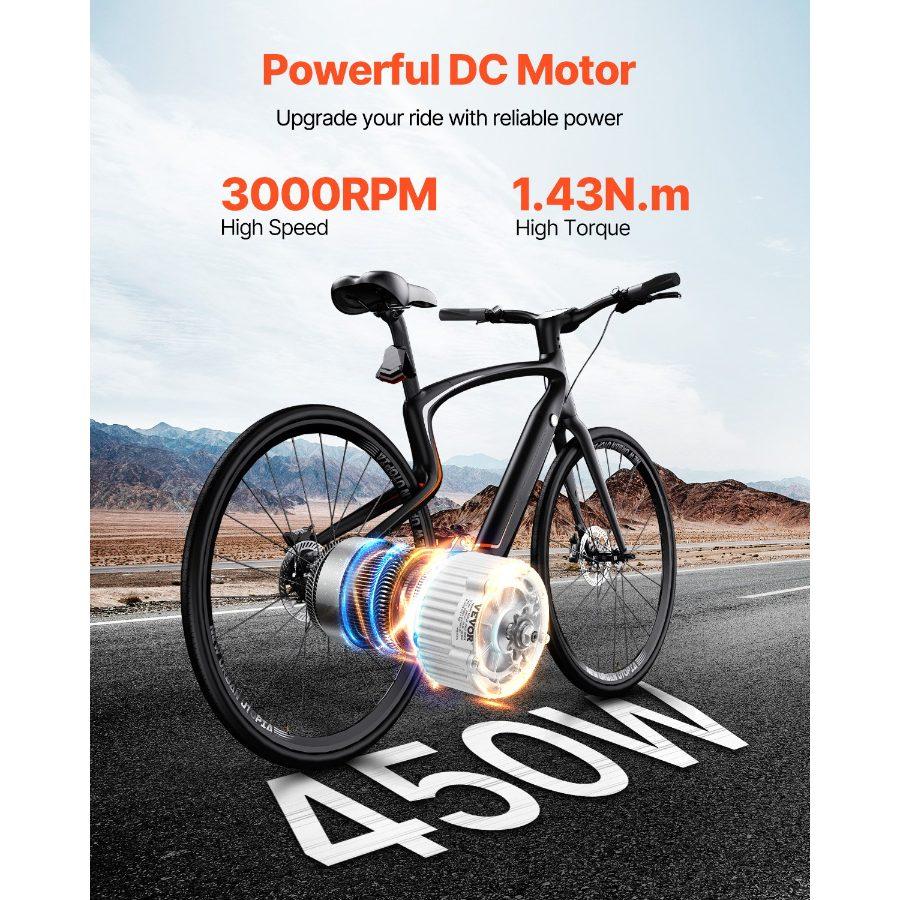 VEVOR 450W Electric Brushed DC Motor Kit - 36V 3000rpm Motor with Upgraded Speed Controller and Twistgrip Throttle Kit for Go Karts E-Bike Motorcycle Scooter