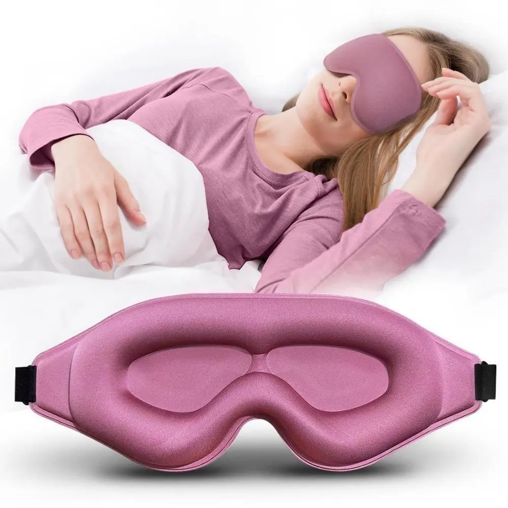 100% Blackout Contoured Sleep Mask, Lash Safe Zero Pressure 3D Eye Cover with Earplugs and Storage Pouch
