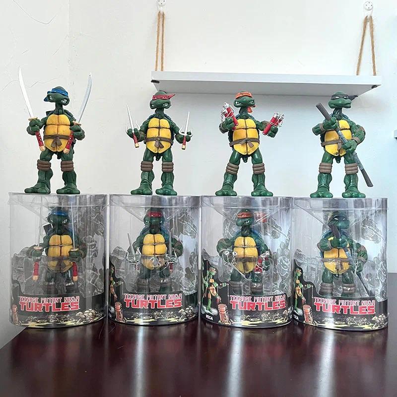 4pcs Teenage Mutant Ninja Turtle Action Figure NECA Raph Leonardo Donatello Mikey Figuras Comic TMNT Collection Model Toys Gift popular