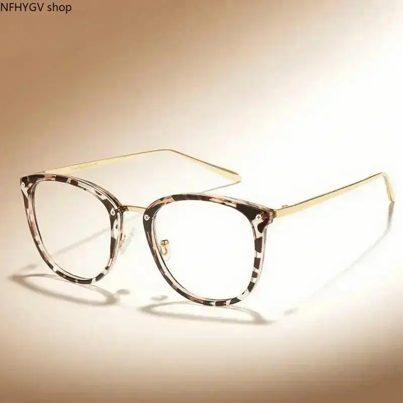 Unisex Full Rim Metal-TR90 Cat Eye Square Anti Blue Light Glasses, HD Non-Prescription PC Lens Eyewear, Anti Blue Light Shades For Men Women Office Daily Computer Use