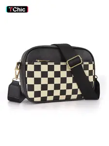 Women's Checkerboard Pattern Crossbody Bag, Fashionable Waterproof Shoulder Bag for Daily Used, Casual Trendy Versatile High-quality Daily Commuting Bag, Crossbody Purses