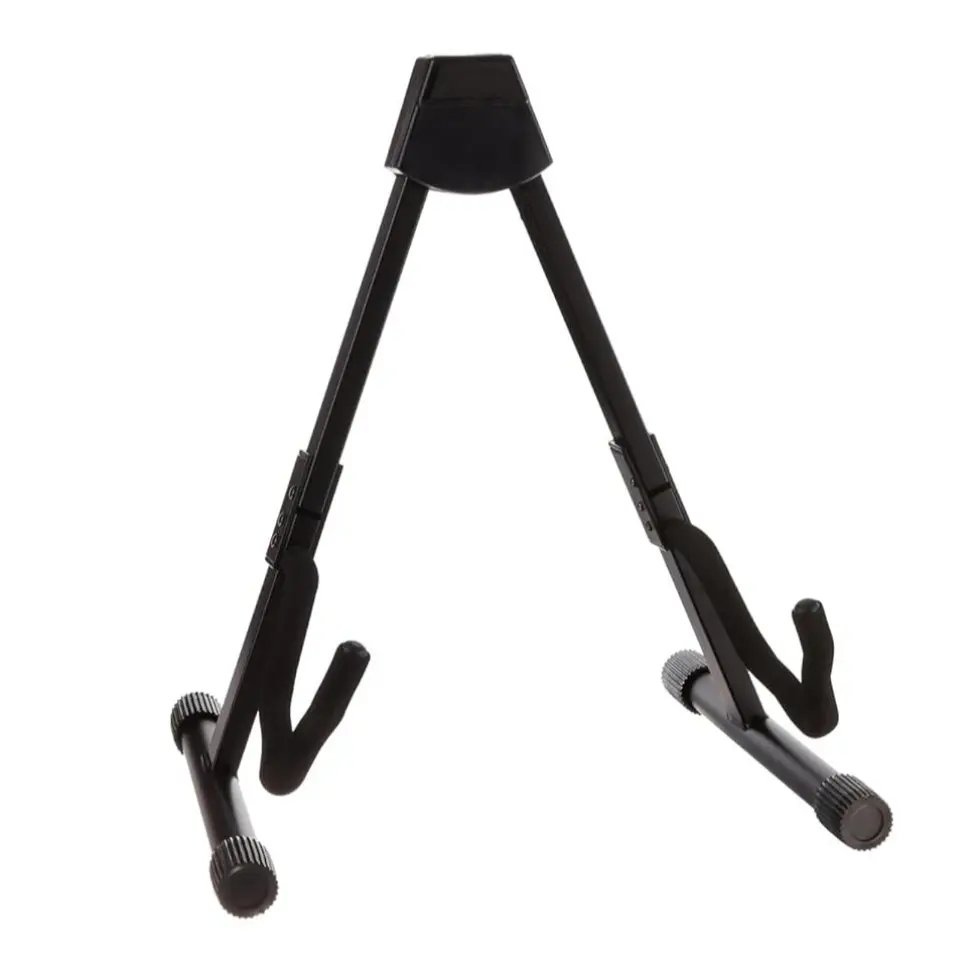 Portable Adjustable Folding Guitar Stand, Sturdy, Suitable for Electric and Acoustic Guitars, A-Frame, Full Assembly, Foam Padding, 8.66x15.16x3.74 Inches