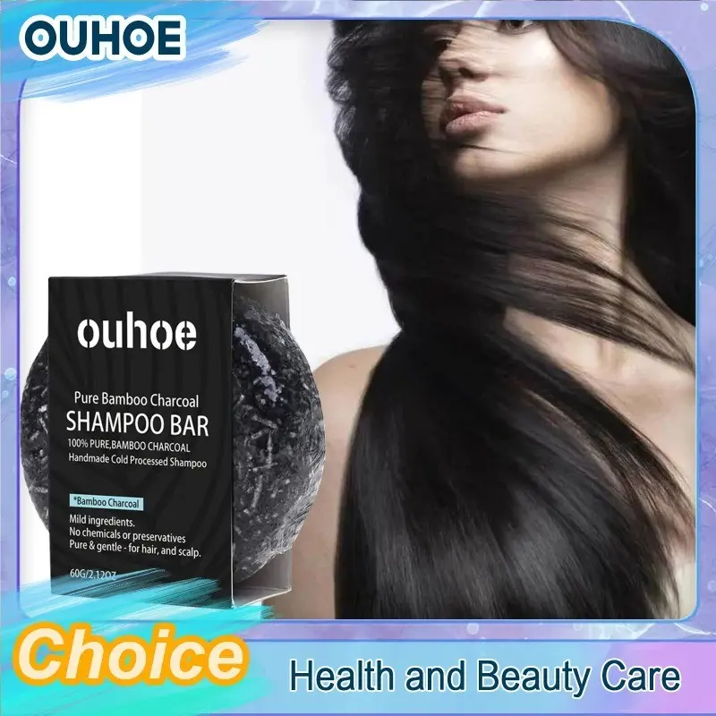 Hair Darkening Shampoo Soap Improve White Smooth Cleaning Nourish Thick Prevent Hairs Loss Bamboo Charcoal Anti Grey Shampoo Bar