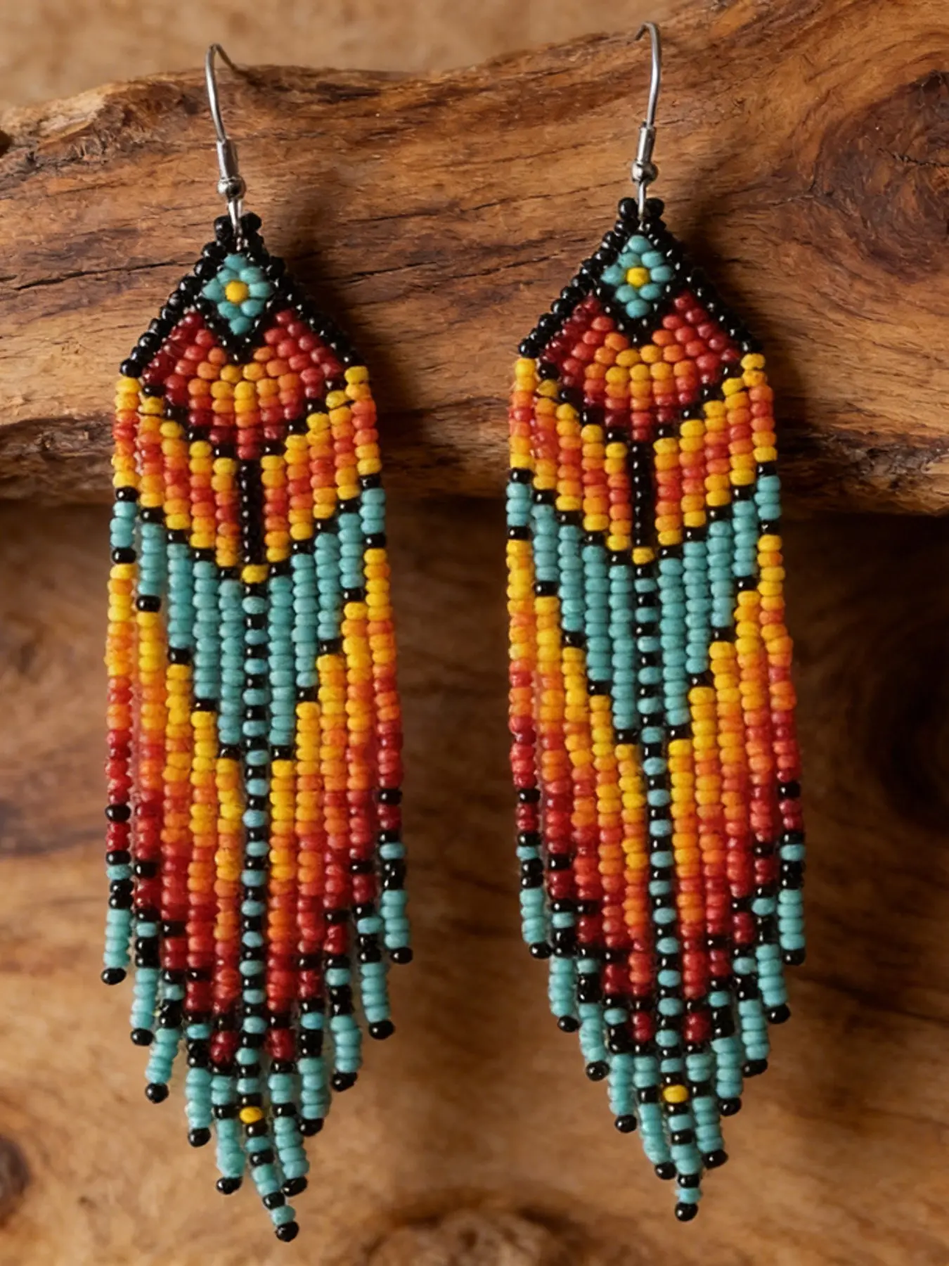 Bohemian Style Handmade Colorful Beaded Dangle Earrings, Perfect for Daily Wear, Gift for Thanksgiving, Christmas, Valentine's Day