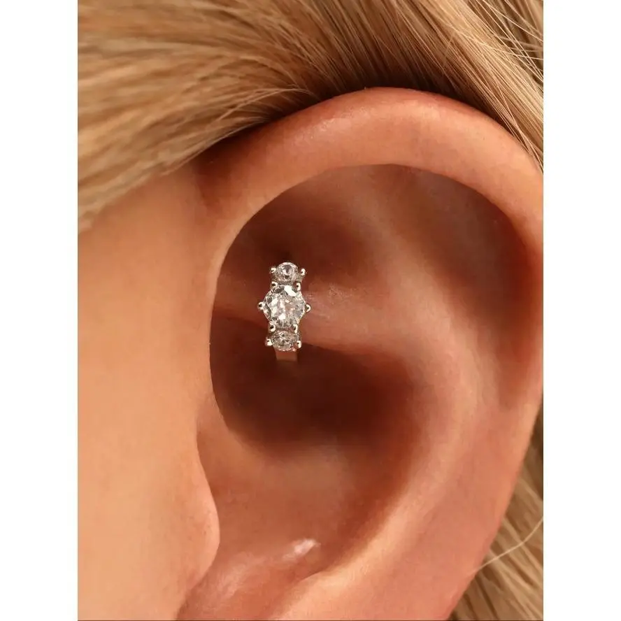 925 Sterling Silver CZ Cartilage Hoops | Rook & Conch Earrings for Women & Men, Earrings Jewelry