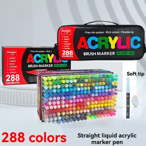 Guangna 288 Color Acrylic Marker Set for DIY Crafts - Paint on Rocks, Mugs, Tumblers, Wood, Canvas - Great for Valentine's, Mother's Day, Christmas, Birthday, Kids & Artist Gift Ideas，Ultimate Creative Gift!