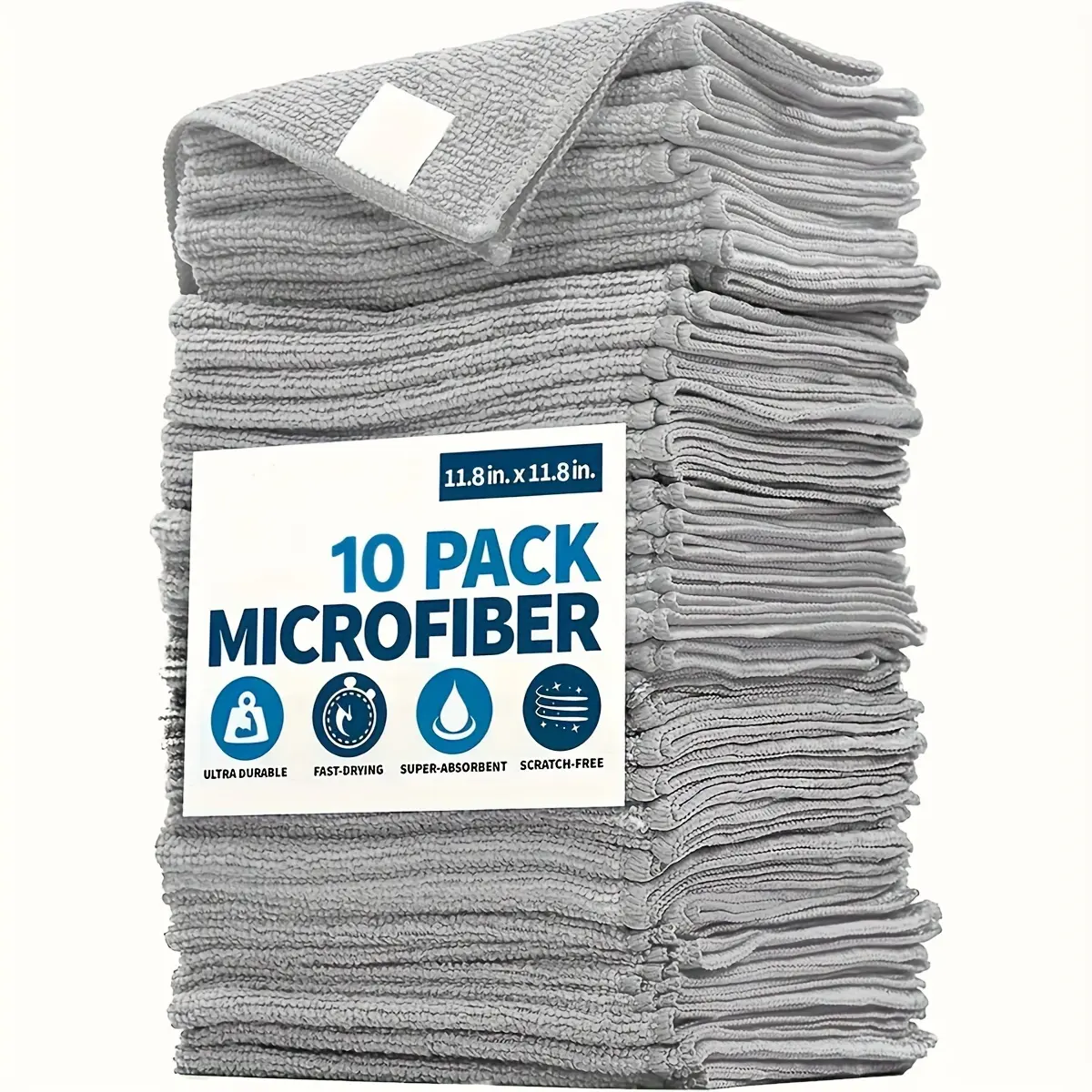 10pcs Microfibre Absorbent Cleaning Cloth Hotel Cleaning, Car Cleaning and Maintenance Car Wash Towel Cleaning Tools, Household Wipes Kitchen Bathroom Cleaning Absorbent Pa Floor Replacement Mop Cloths Microfiber Super Absorbent