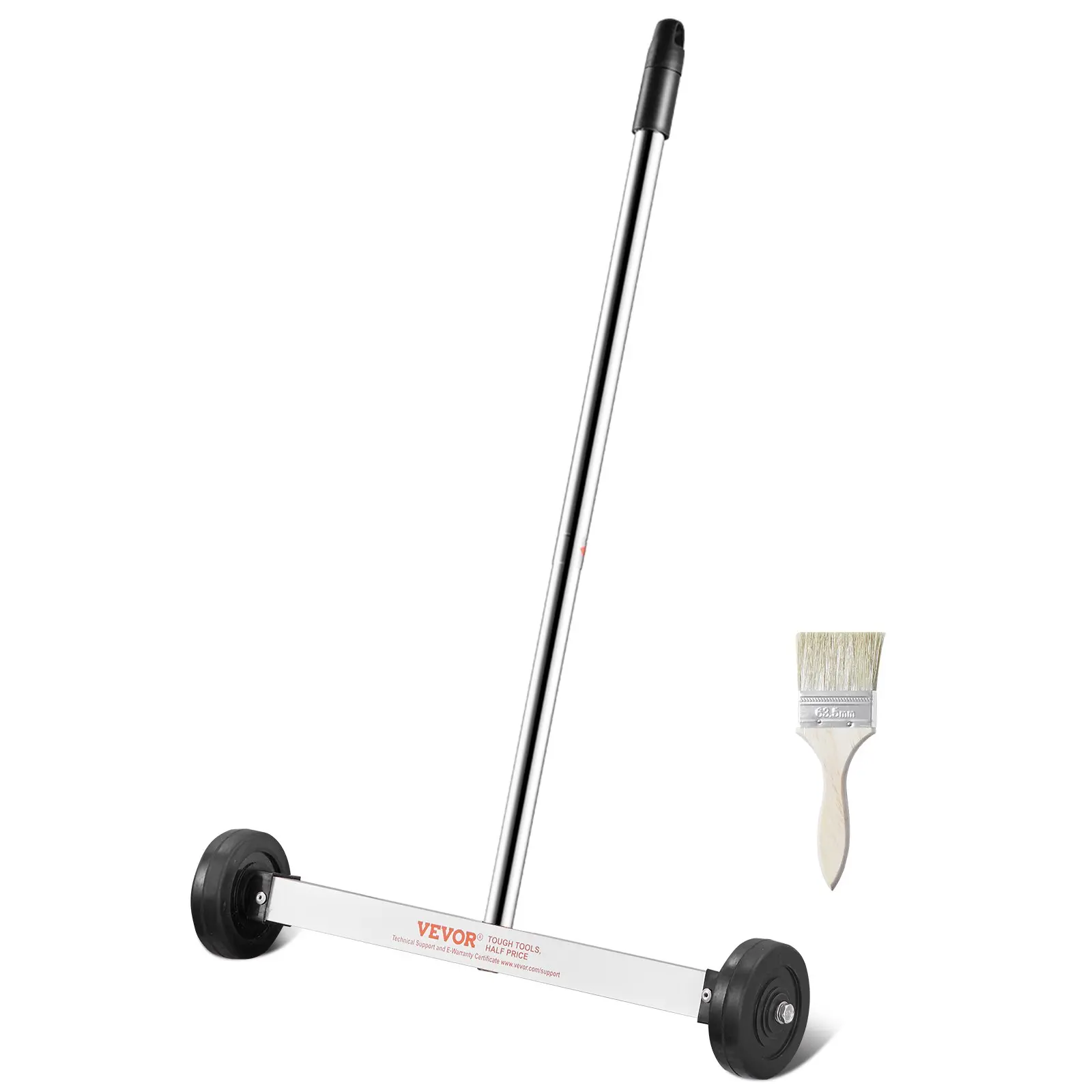 【DealsForYouDays】VEVOR Magnetic Sweeper with Wheels, 15inch Mini Magnetic Sweeper, 8 lbs Capacity, Adjustable Handle, Lightweight Magnetic Pickup Sweeper to Pick Up Nails and Screws, Easy Cleanup of Workshop Garage