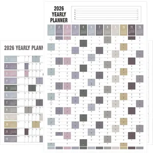 Yearly Wall Calendar 2026,Double Side Paper Full Year Wall Calendar  Page, 365 Day Calendar at  Glance, 23"X 33", Paper Folded, Horizonal/Vertical