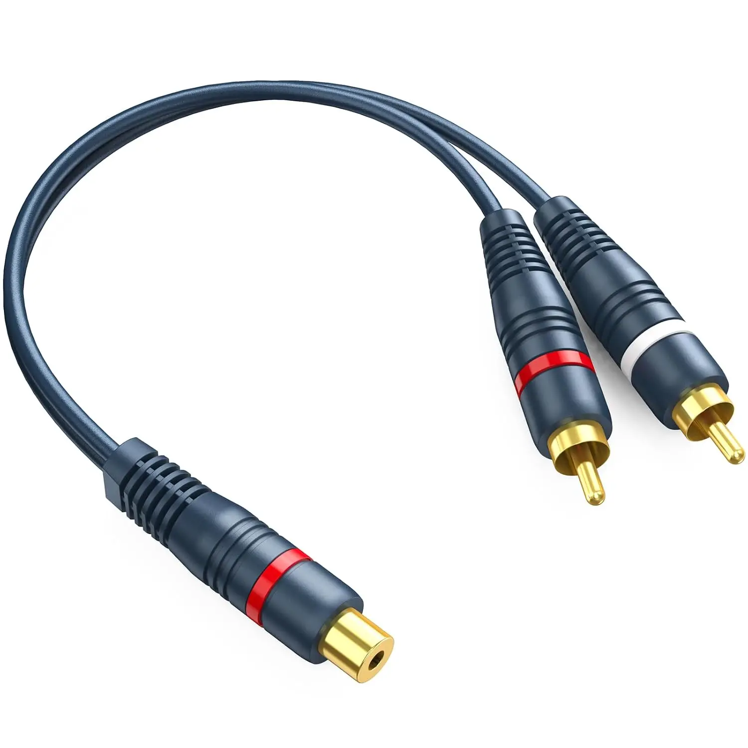 Splitter 1 Female to 2 Male,  Y Splitter Audio  Split, 8 inch