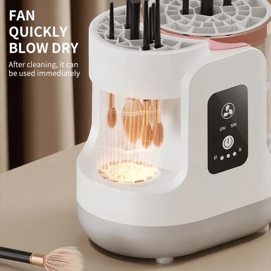 Electric Makeup Brush Cleaner & Dryer in One Brush Cleaning Tool — One-Button Deep Clean, Quick Air-Dry & Ready to Use, Safe on Bristles, USB Plug-In, Compact & Cute, Ideal Gift for Her