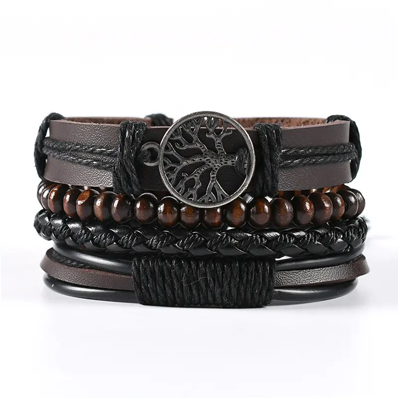 Hand‑Woven Leather Bracelet For Men And Women, Minimalist Multi‑Layer Wrist Bands, Adjustable Decorative Wrist Jewelry For Daily Casual Wear And Personality Outfit Matching