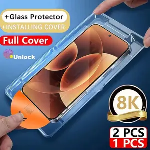 1-2PCS 8K Dust Free Glass For Xiaomi 17 Pro Max 15T 14T 14 13 12T Pro HD Oleophobic Coating Screen Protector Easy Install Glass