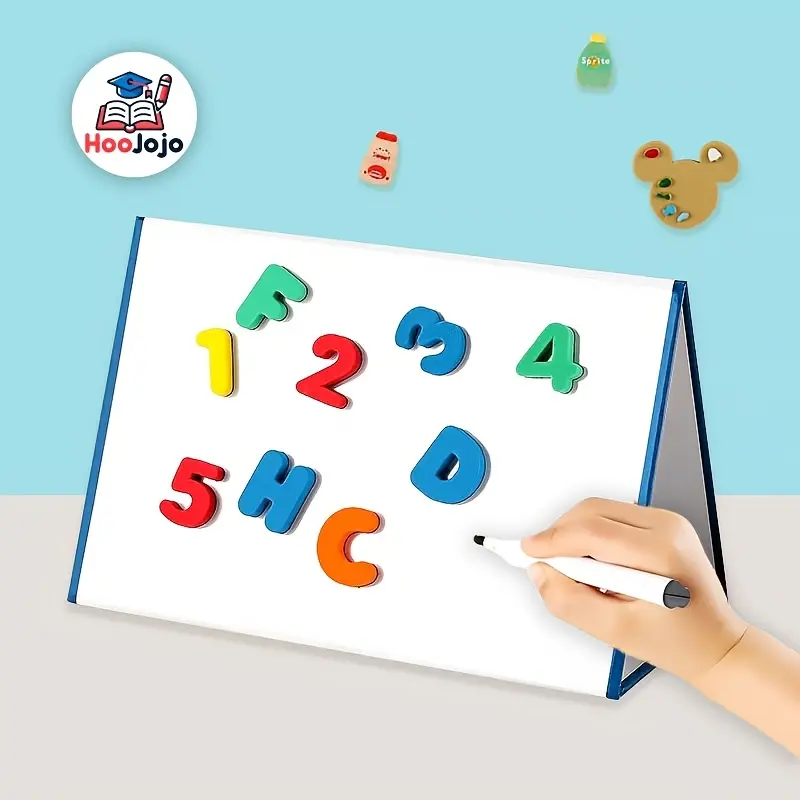 Magnetic Whiteboard, Foldable Double Sided Dry Erase Board, Dual Whiteboard for Classroom Teaching, Drawing, and Messaging, Portable Tabletop Display