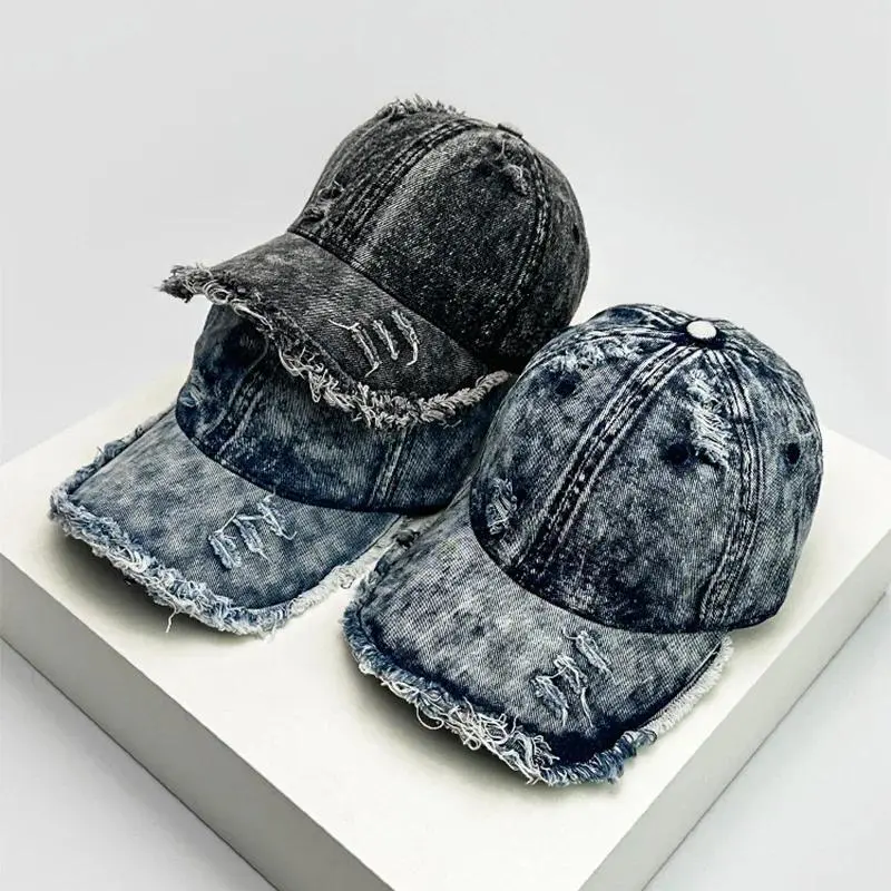 American Vintage Gradient Baseball Hats Personal New Unisex Breathable ins Sunshade Peaked Caps Versatile Broken Style Fashion