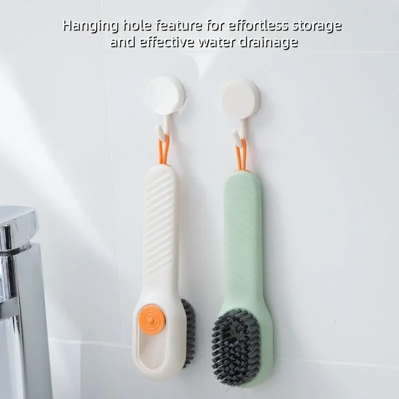 2-Pack Shoe Brush Set, Automatic Liquid Dispensing Laundry Brush, Home Use Clothes & Shoes Cleaning Brushes, Detachable & Washable