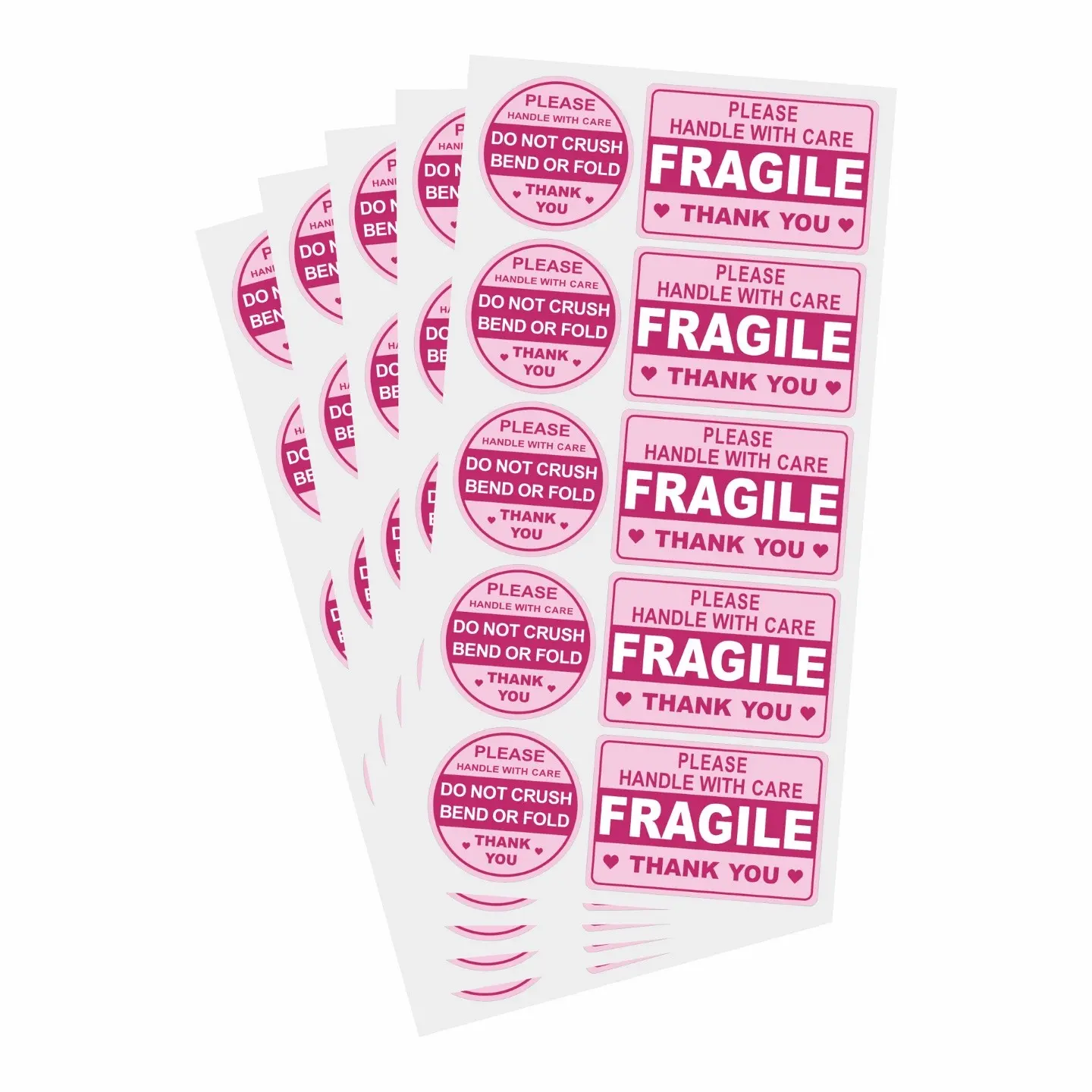 1000 Pcs Fragile Label Sticker, 100pcs/pack Round & Rectangle, Self Adhesive, High Adhesion for Mail, Boxes, Trays, Packaging Supplies, Sticky Labels, Fragile Stickers For Shipping