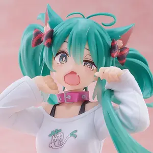 Hatsune  Desktop Cute Action Figure 11cm Neko T-Shirt Ver. Anime Figurine Kawaii Girl Model Toy Gift