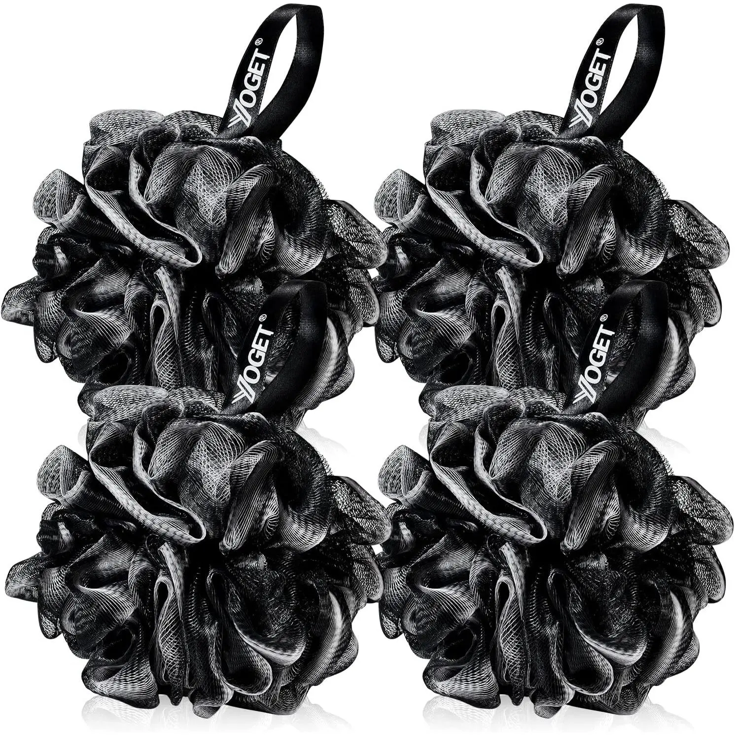 Bath Loofah Sponge, 4 Pack Black 60G Bath Sponges  Scrubbers