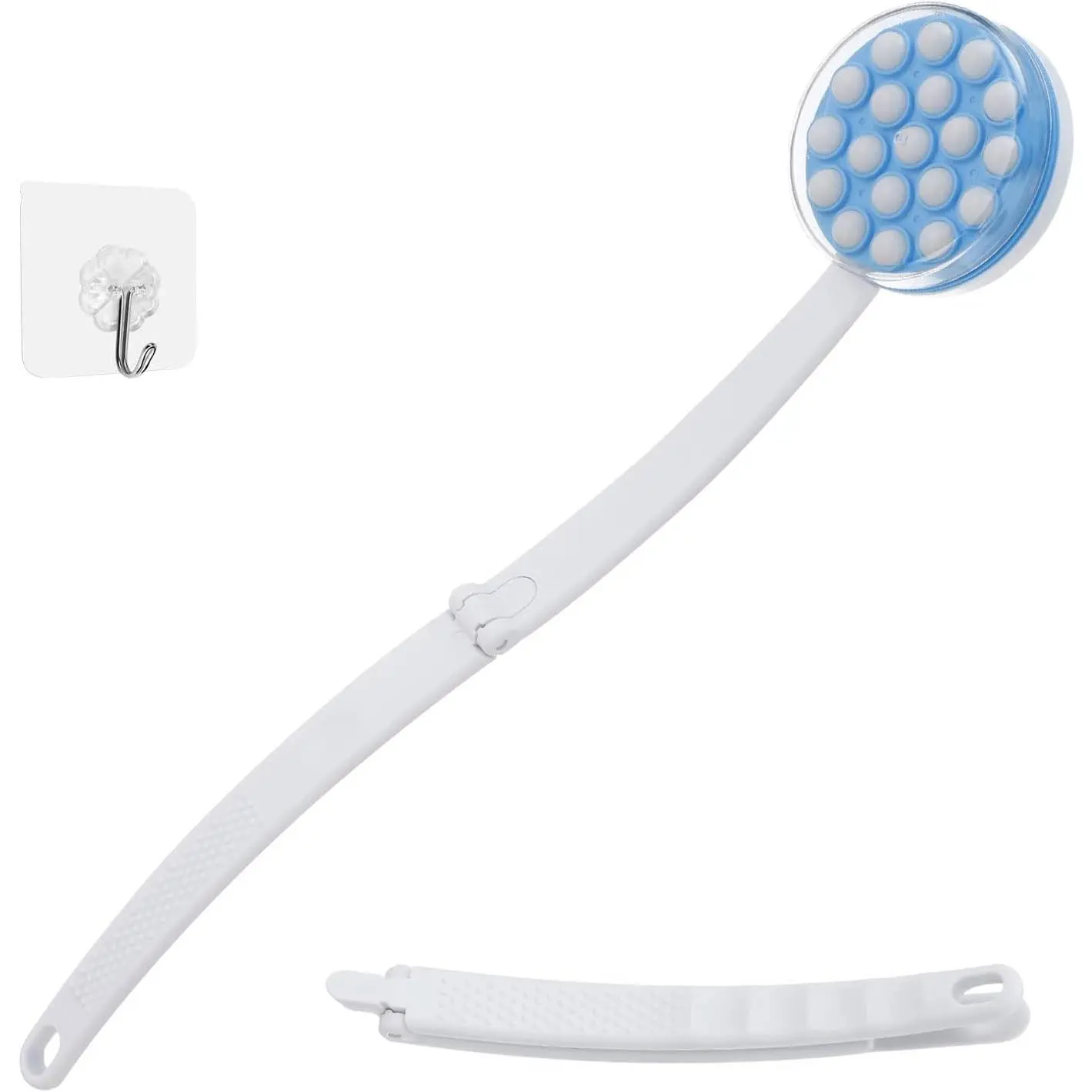 Back Lotion Applicator with Foldable Long Handle for Easy Reach, Self-Application Tool for Body Cream and Sunscreen, Bath Accessories, Beauty Products, Body Care, Foldable Handle