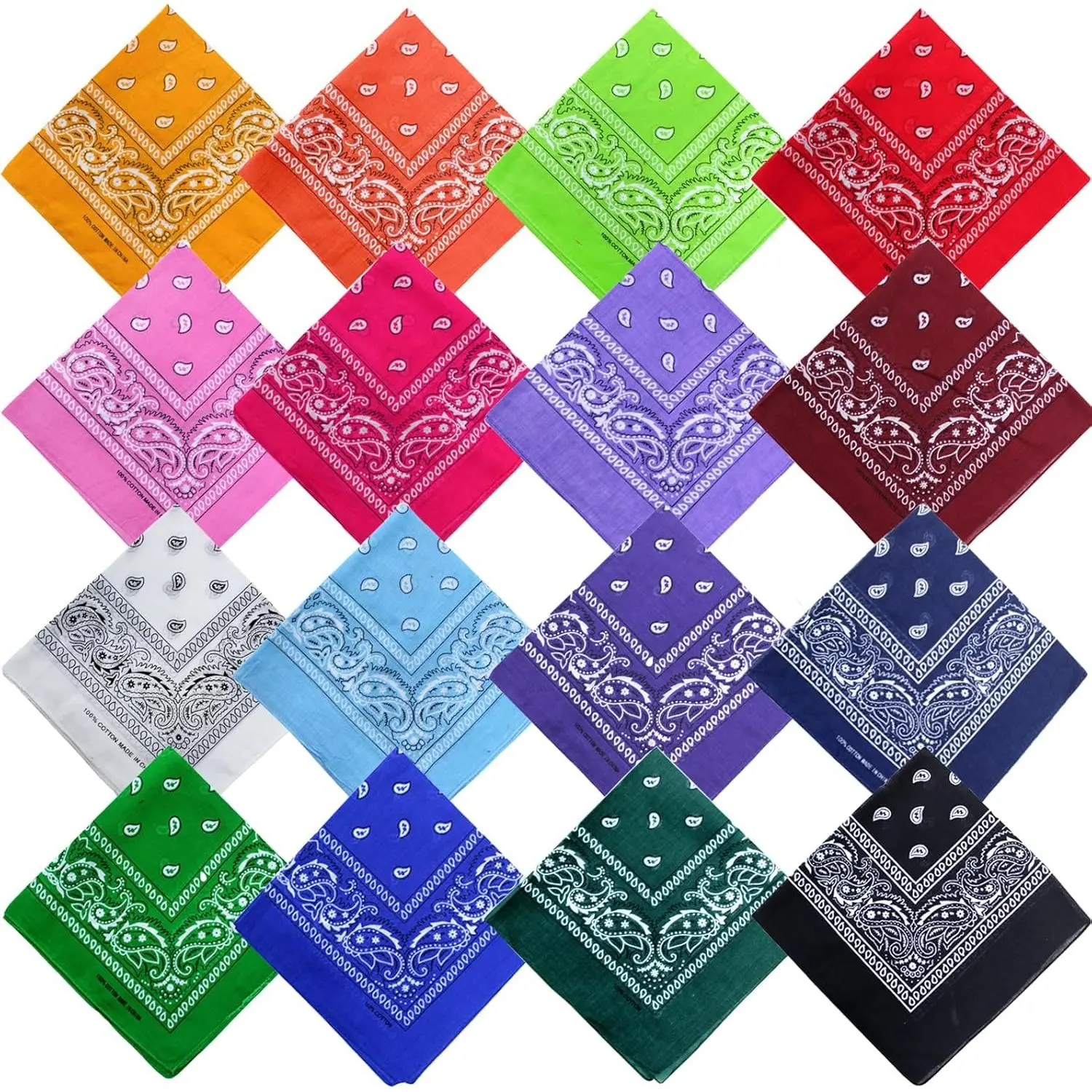 16-30 Pieces Unisex Paisley Bandanas Bulk Multi-Purpose Headband Cowboy Head Wrap Scarf for Women Men