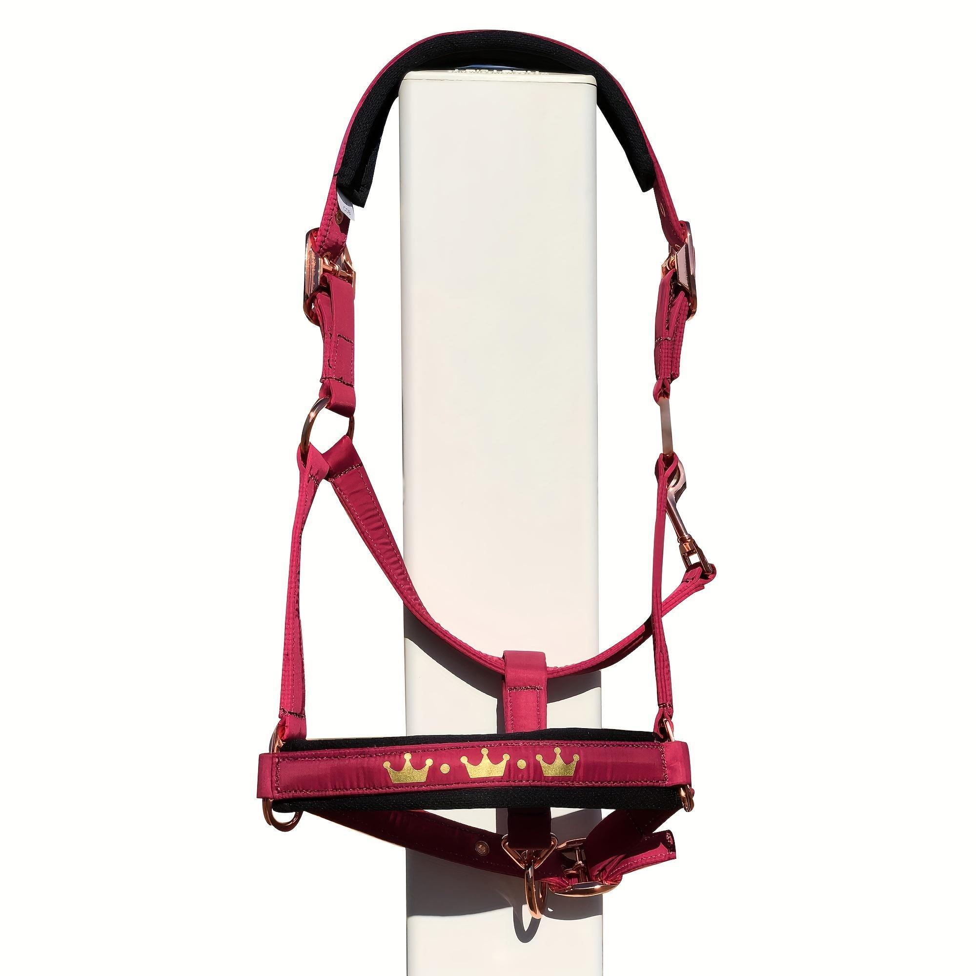 Horse Halter, Adjustable Horse Head Collar with Soft Pading, Glossy Horse Halter, Equestrian Supplies for Horse Riding